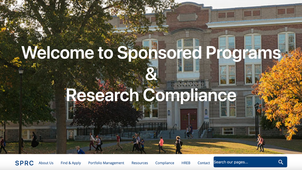 Sponsored Programs & Research Compliance Website project preview
